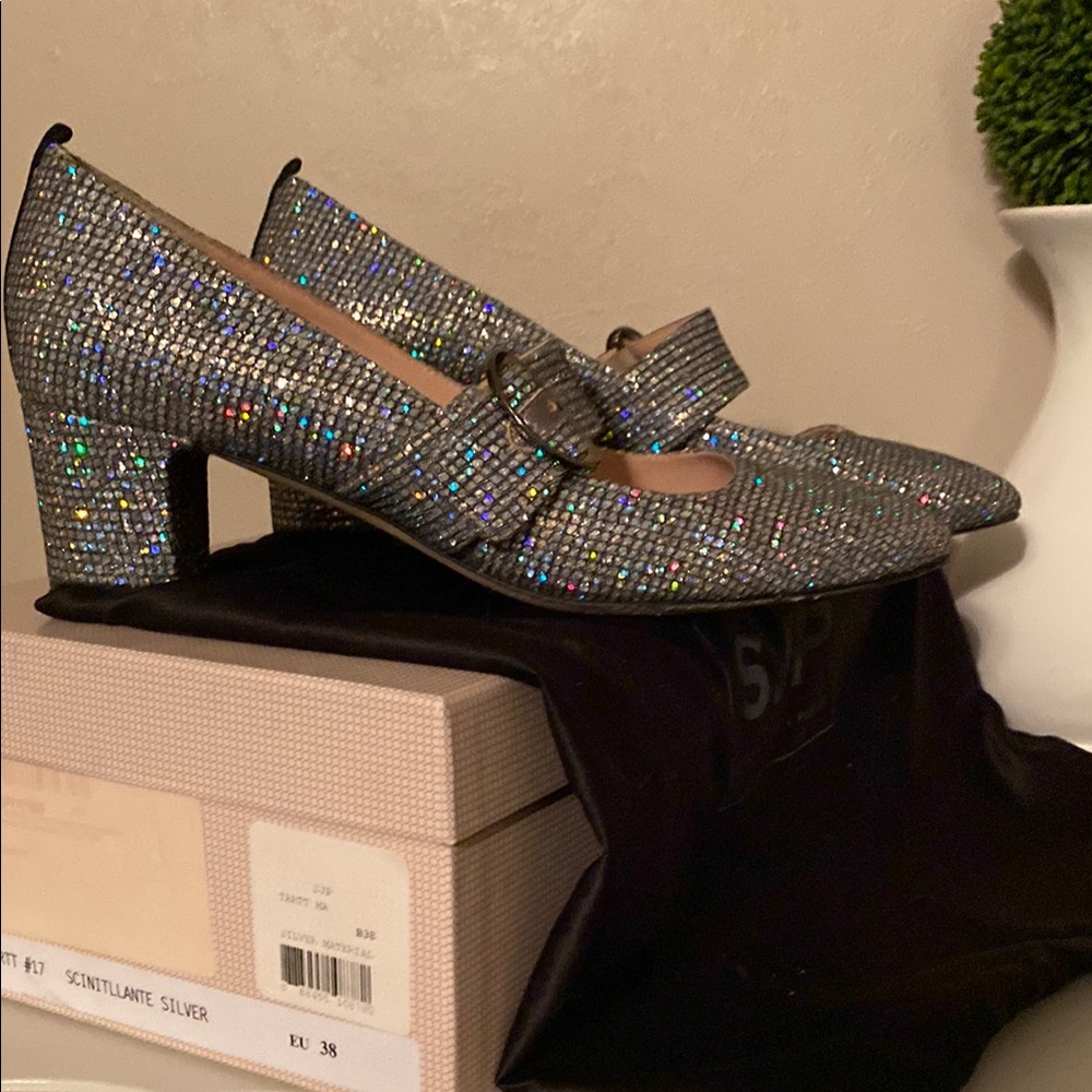 SJP Tartt Silver Women's Heels 38